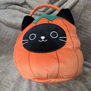 Squishmallows Calio the Pumpkin Cat 8" Pail Black 2022, Fun Design, Halloween